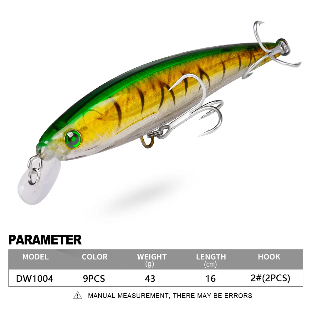 16 cm/43g Artificial Trolling Minnow Wobbler cebo de Pesca de Mar señuelos raya carpa Crankbait Pesca Jerkbait con gancho para lago río - imagen 3