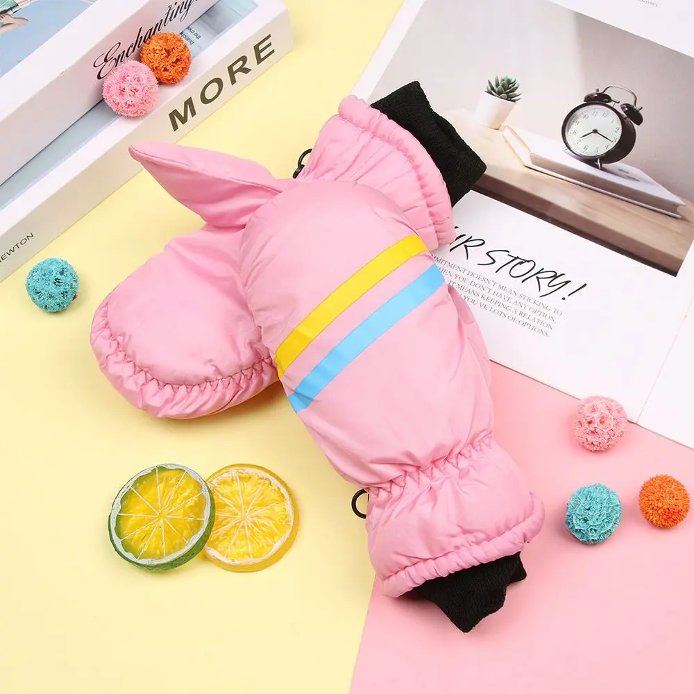 Moda espesar cálido niños a prueba de viento impermeable conducción al aire libre niños guantes de esquí nieve Snowboard manopla de manga larga - imagen 4