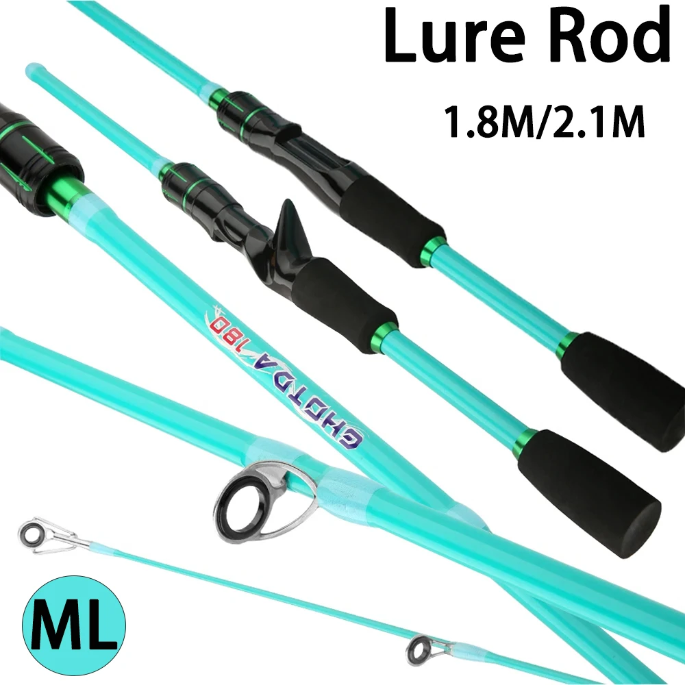 Caña de pescar con señuelo fundido/espinado de 2,1/1,8 m, caña de surf portátil ultraligera de carbono para viaje, 4/5 secciones con mango de EVA para todas las aguas - imagen 2