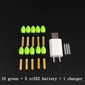 green bulb and 1 usb