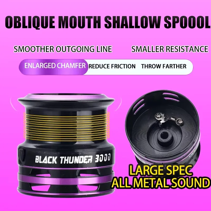 Diseño de carrete poco profundo de lagarto, Control preciso de cebo, doble mango, alimentador poco profundo, carrete giratorio para pesca, trucha, lubina, carrete giratorio - imagen 3