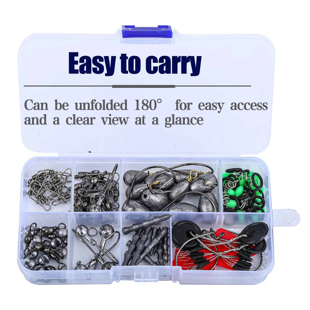 Kit de señuelos favoritos para entusiastas de la pesca, 152 Uds., con varios accesorios, anzuelos curvos, anillos a presión, pesas, equipo de pesca transfronterizo - imagen 4