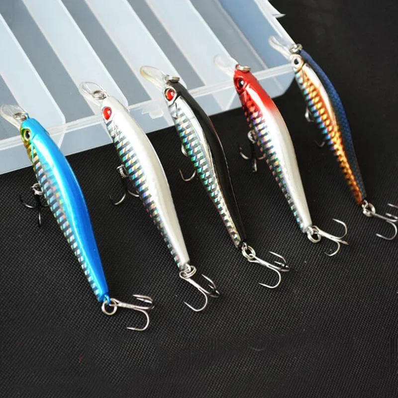 1 Uds 9,8 cm 12g Señuelos de Pesca ojos 3D hundimiento láser Minnow duro Aritificial Wobblers Crankbait cebos de plástico Pesca Isca aparejos - imagen 3