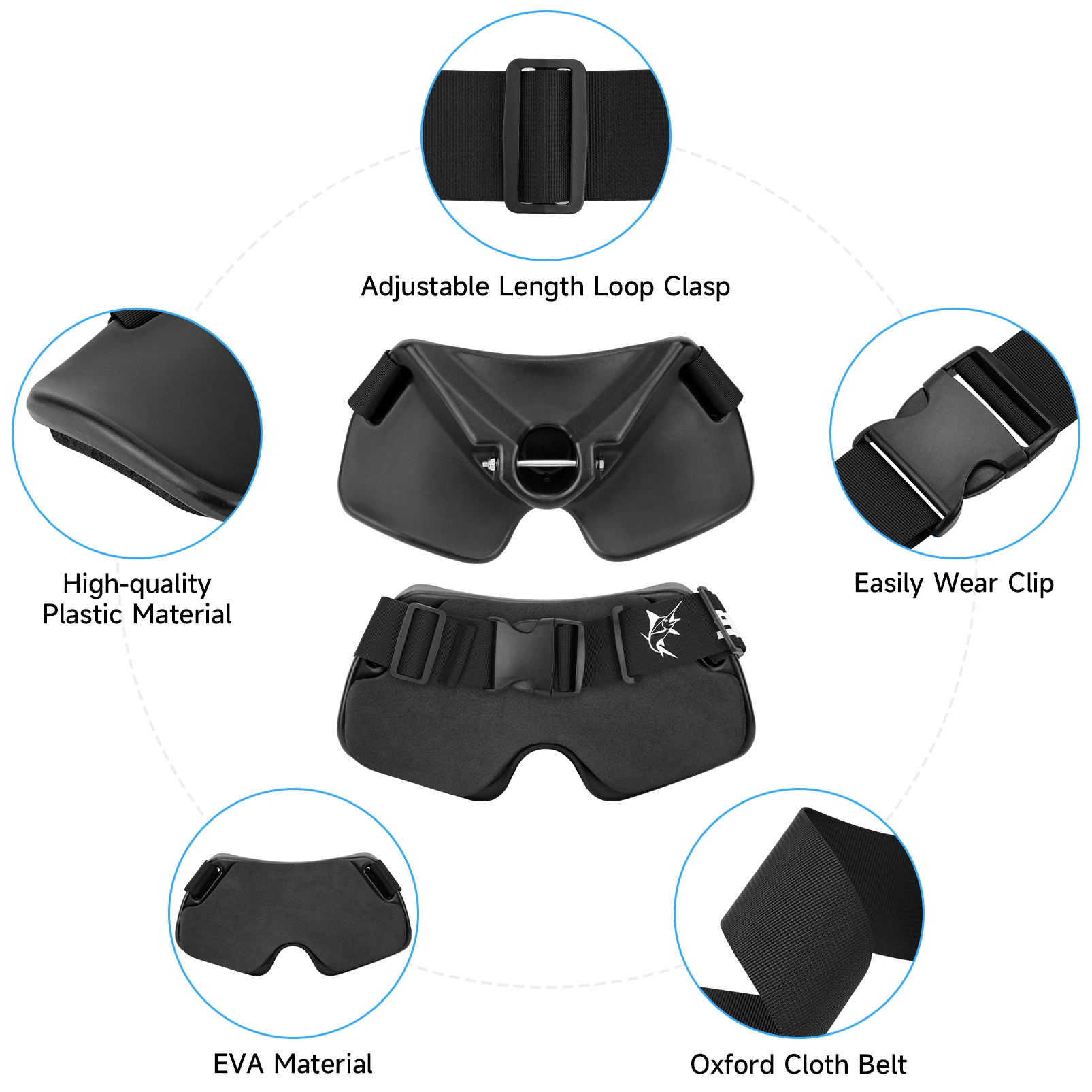 SANLIKE Cinturón de pesca con soporte para caña Acolchado de PU ligero ajustable Hebilla segura Resistente a la corrosión para soporte superior de cintura - imagen 3
