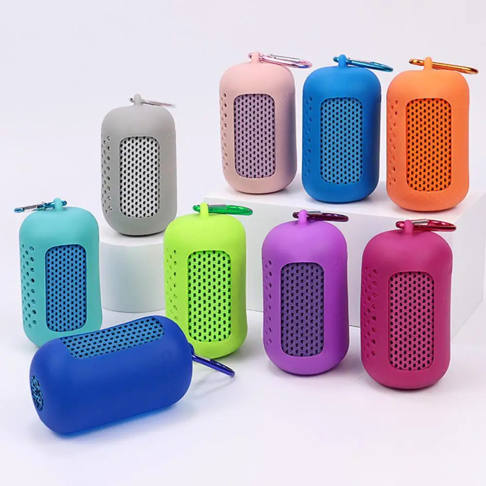 Toalla refrescante de microfibra, toalla absorbente de secado rápido para piscina, gimnasio, Fitness, deportes, toallas de bolsillo con cubierta de silicona - imagen 2