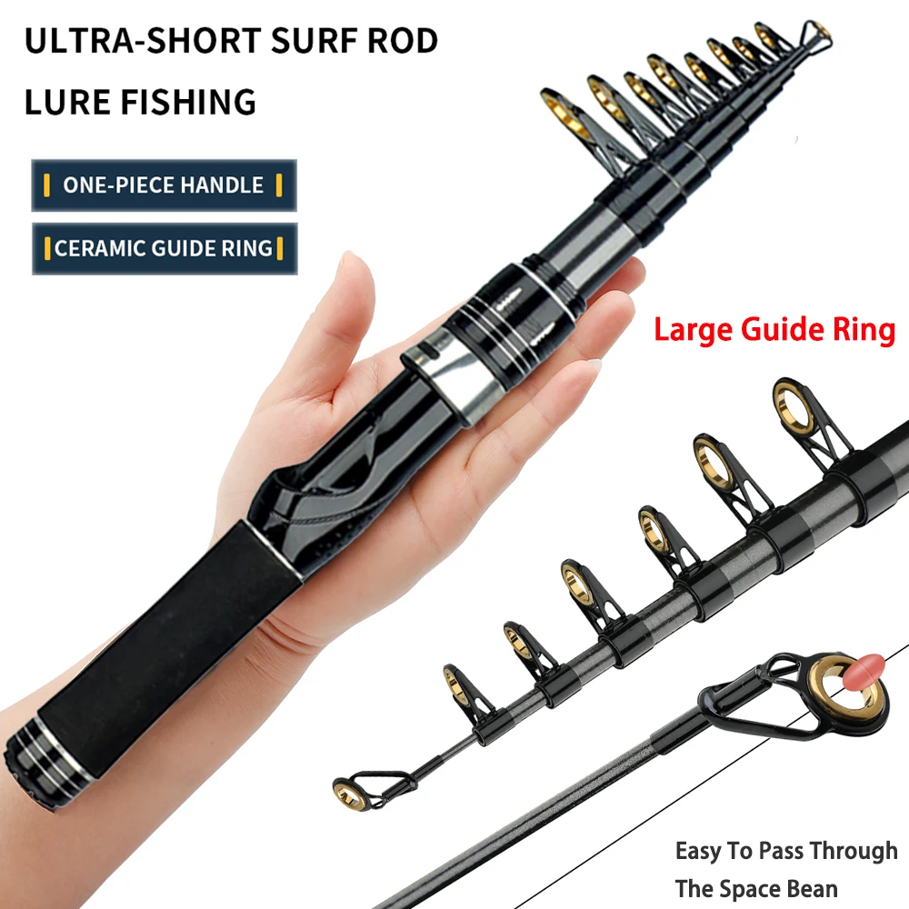 Mini caña de pescar telescópica de 1,5-2,4 m, caña de pescar de carbono súper dura para río y lago, caña de pescar portátil para mar, buenos accesorios - imagen 2