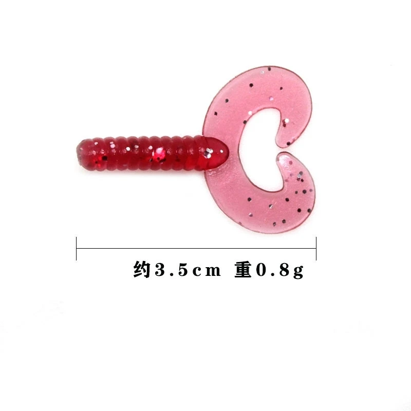Señuelo de pesca con cebo suave en forma de paraguas, 3,5 cm/1g, larva, doble cola, Buzz, anzuelo con cabeza de anzuelo, gusano, señuelo Artificial, lote de 1 piezas - imagen 5