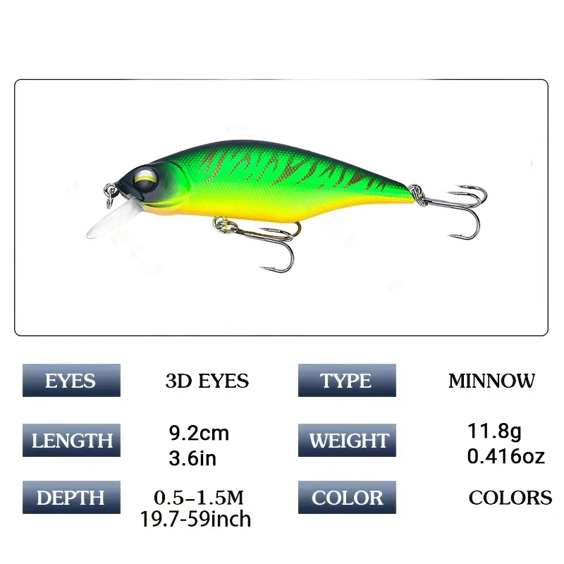Crankbait flotante con ojos 3D – Señuelo wobbler para vinilo - imagen 2
