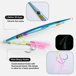 Goture-señuelo de Jigging lento de Metal, 40g, 50g, 60g, 80g, 100g, 120g, 150g, 200g, 250g, señuelo de pesca en el mar, cebo duro, plantilla de aguas saladas