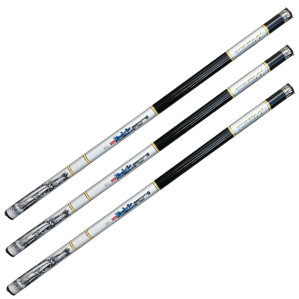 Cañas de pescar telescópicas portátiles, caña de fundición ultraligera, fibra de carbono ligera, para agua dulce, lago, 3,6 M-7,2 M - imagen 4