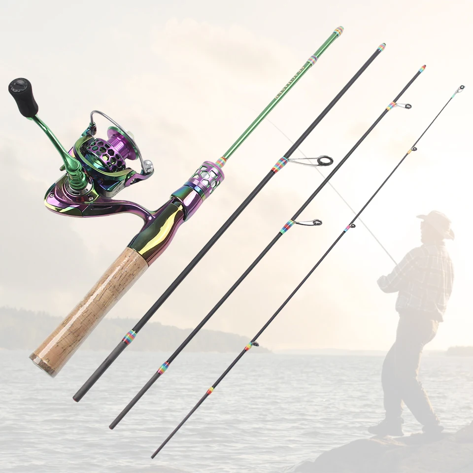 Caña de pescar de cuatro secciones, fabricada en fibra de carbono, muy sensible, adecuada para diversas áreas de aguas poco profundas. - imagen 5