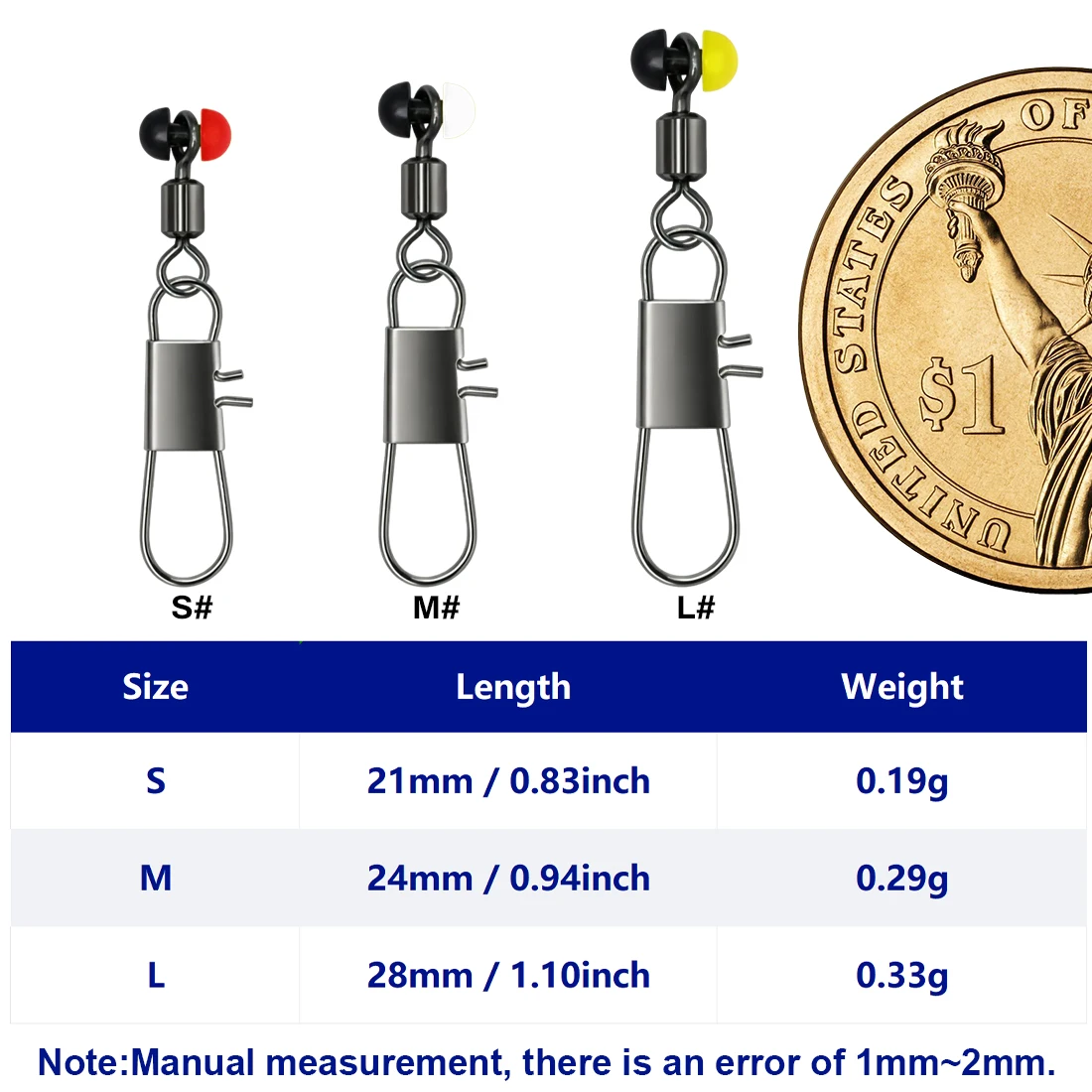 FishTrip Conector Pesca Bicolor Space Bean con Mosquetón Giratorio - imagen 4