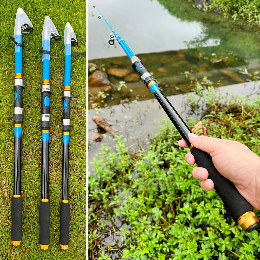 Caña de pescar de larga distancia, caña de carpa telescópica giratoria portátil, herramienta de pesca de barco de mar duradera y fuerte, 2,1-3,6 M - imagen 4