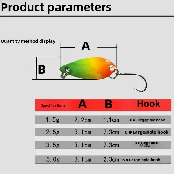 MUKUN-Juego de señuelos de cucharas de Pesca de peso surtido, 1,5G-5G, cebo giratorio de trucha Artificial, Wobblers, 6 uds., aparejos de Pesca - imagen 4