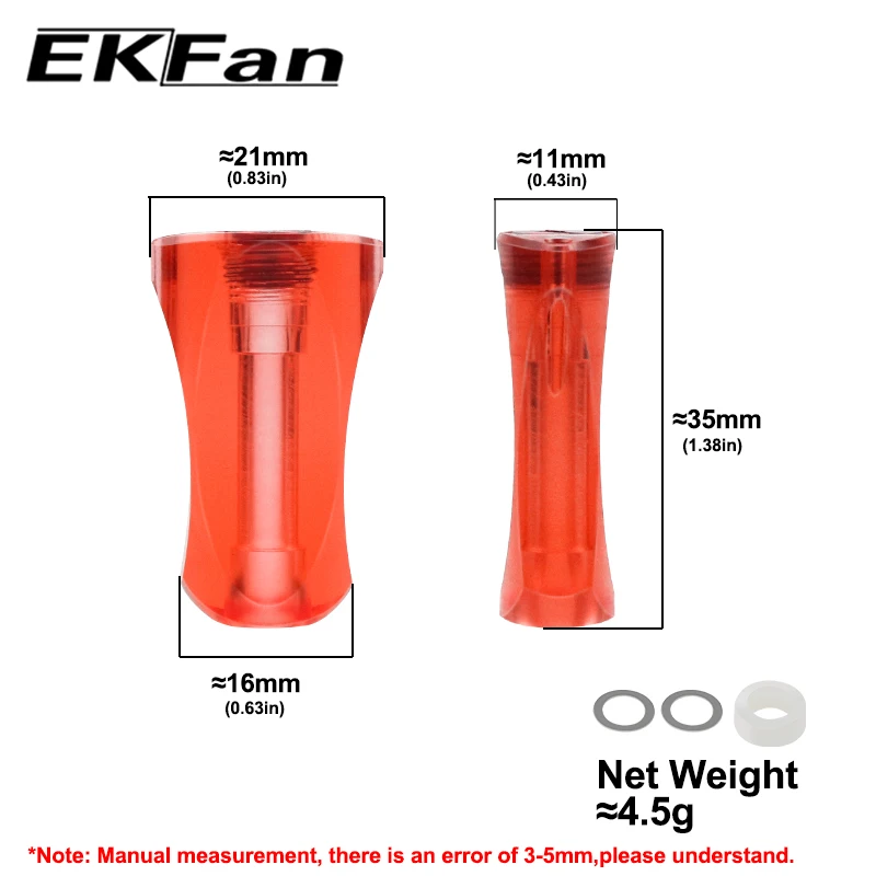 EKfan nuevo perilla ultraligera 4,5G Material acrílico PMMA para eje 4MM y 7x4x2,5 MM rodamiento apto para carrete de pesca dawa Shmano - imagen 3