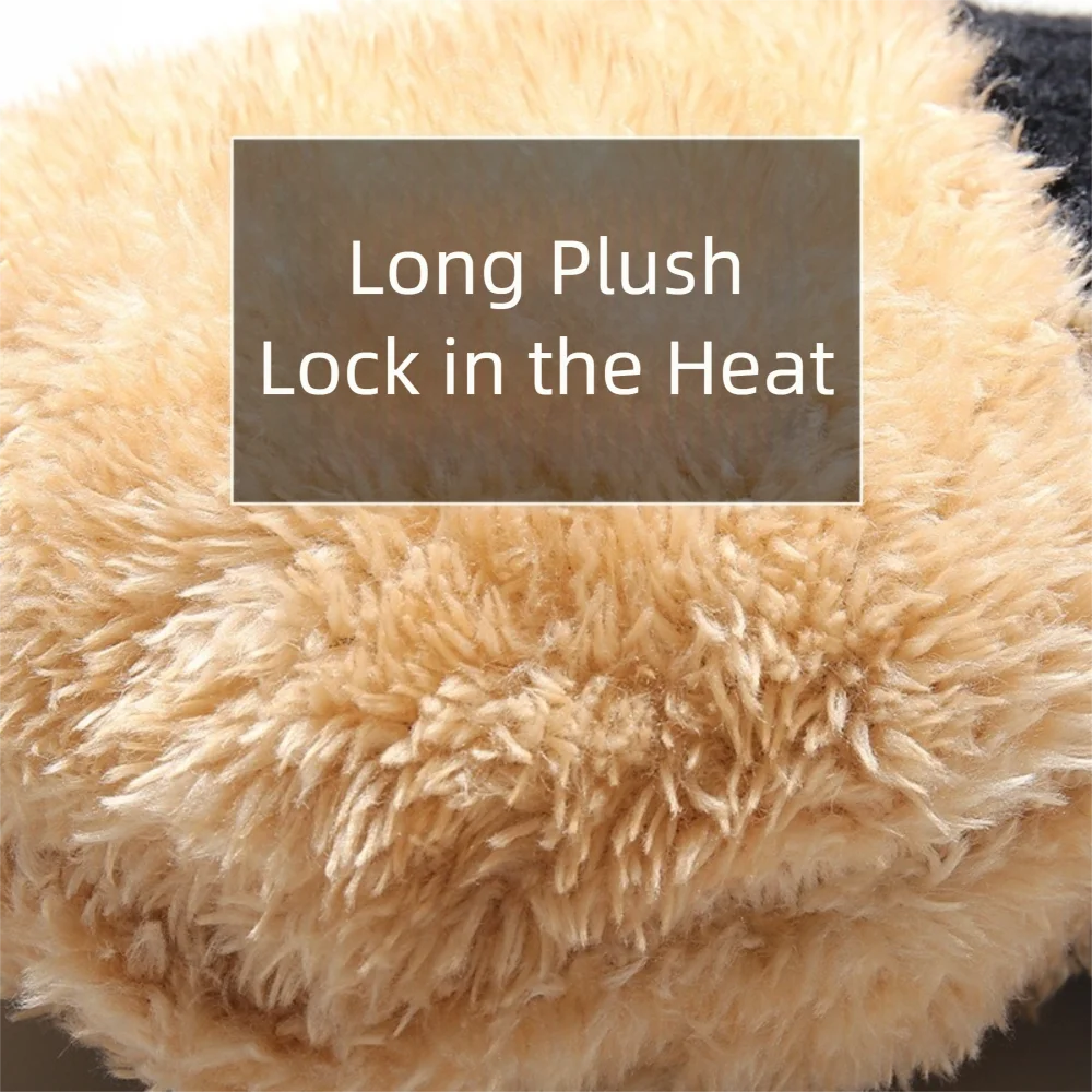 Guantes de punto gruesos a la moda, guantes cálidos a prueba de frío para conducir, manoplas de doble capa a prueba de viento para mujeres y hombres - imagen 3