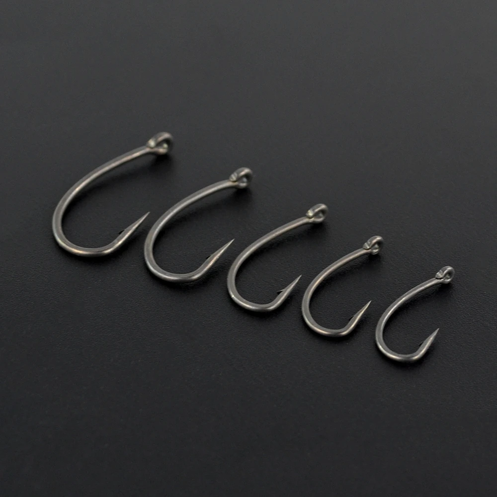 Hirisi 15x anzuelos de pesca de carpa con ojo Micro púa anzuelos de acero rico en carbono accesorios de pesca recubiertos de PTFE X915 - imagen 5