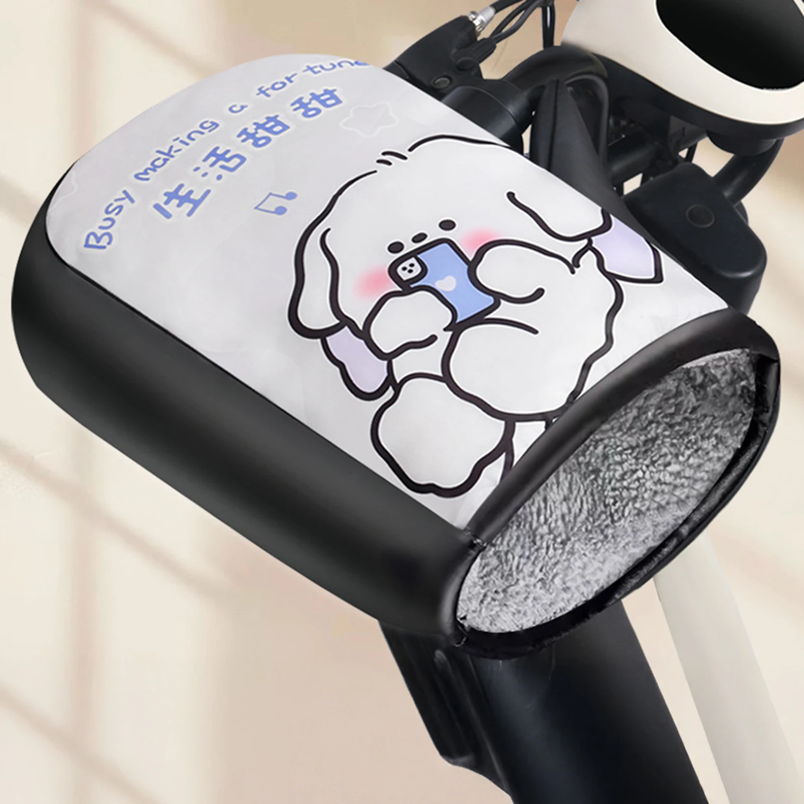 Guantes de invierno para manillar de motocicleta, manoplas cálidas para ciclismo al aire libre, bicicleta eléctrica, Scooter, guantes de felpa gruesos a prueba de viento