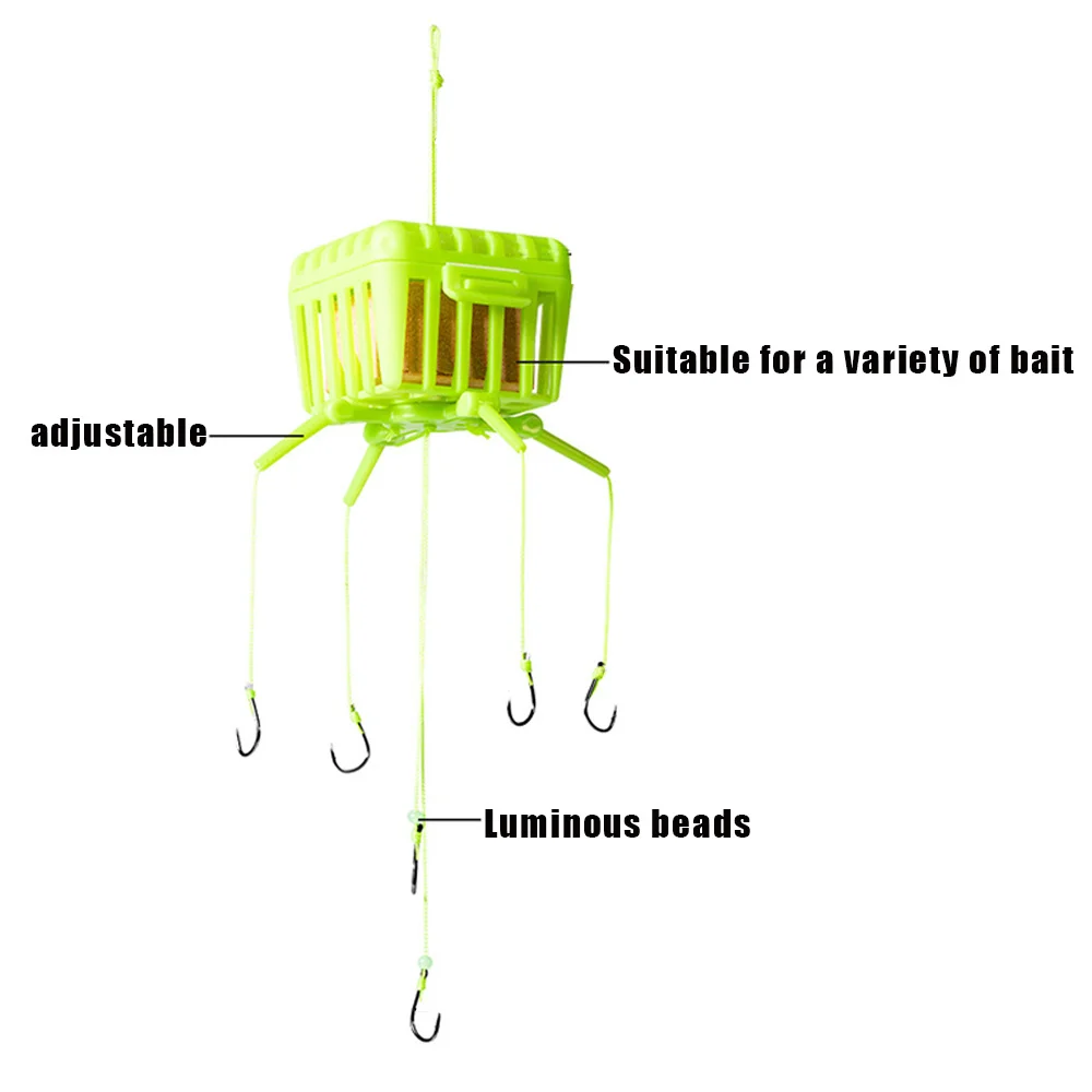 Juego de anzuelos de cebo de acero al carbono, jaula cuadrada, cesta, alimentador, Accesorios de Pesca, carpa, Angeln Zubehor - imagen 3