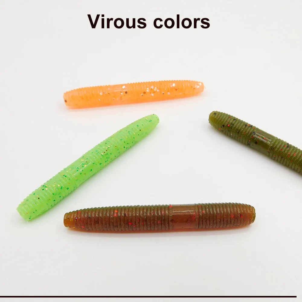KESFISHING gusanos YMCO Stick10pcs 5cm 1,6g Señuelos de Pesca cebo de silicona suave Wobblers para curricán sales de Pesca de mar hundimiento - imagen 5