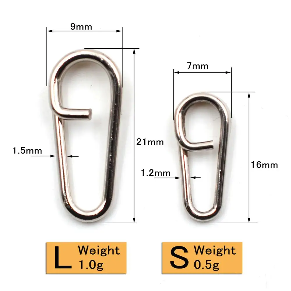 MNFT-anillos de Señuelos de Pesca divididos de acero, 50 piezas, cabeza curvada giratoria, aparejos divididos ovalados, 16mm, 21mm - imagen 2