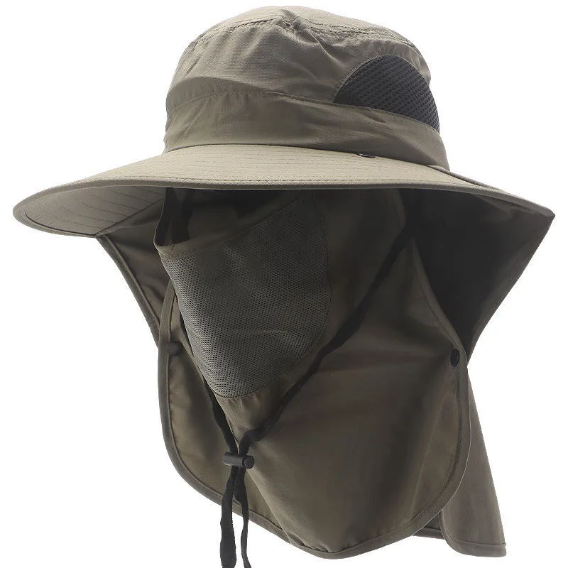 WEIHE sombreros protección UV gorra de pesca para caza al aire libre para hombres mujeres senderismo Camping visera sombrero de cubo sombrero de pescador con solapa para el cuello - imagen 5