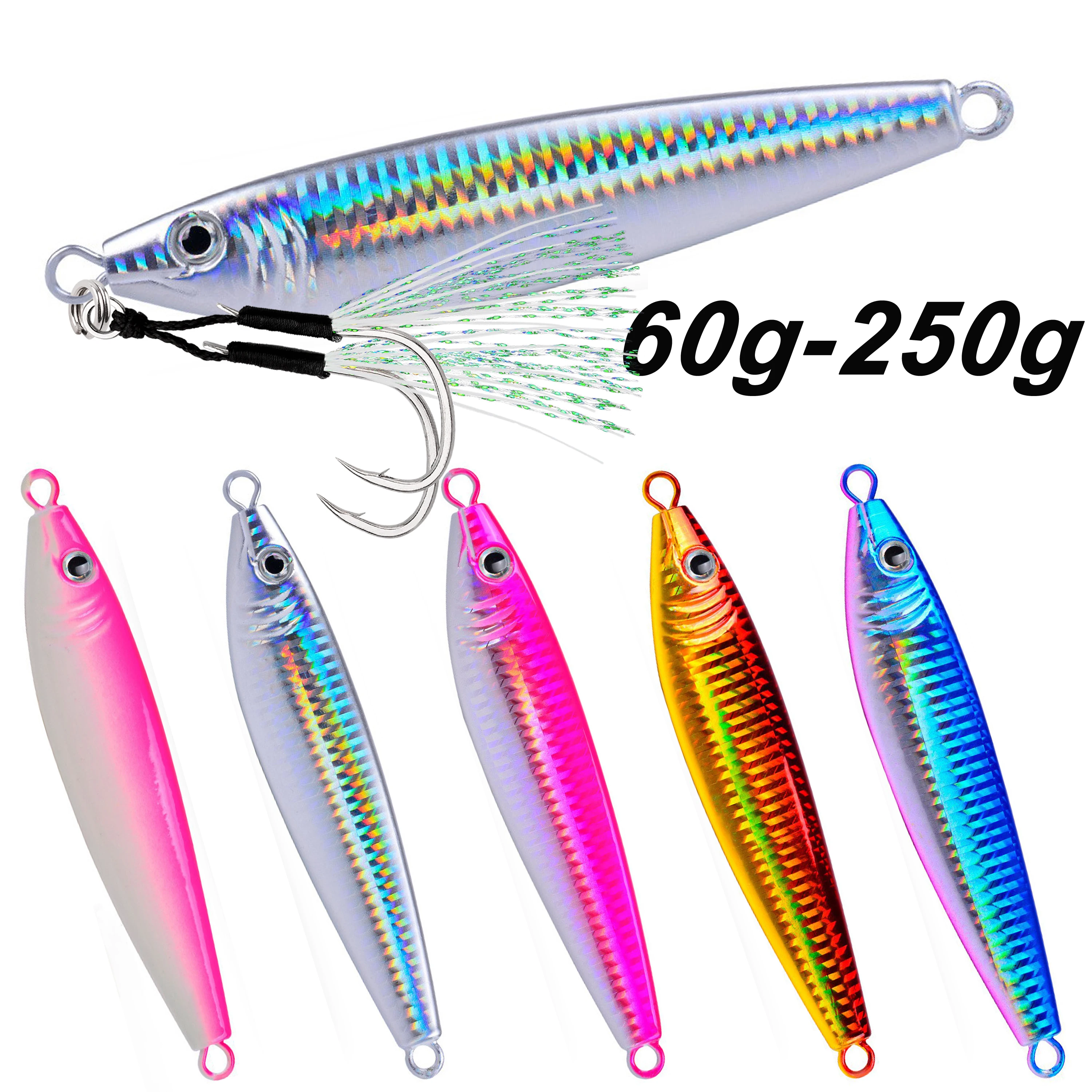 Jig metálico S hundimiento rápido — luminoso para jigging profundo - imagen 5