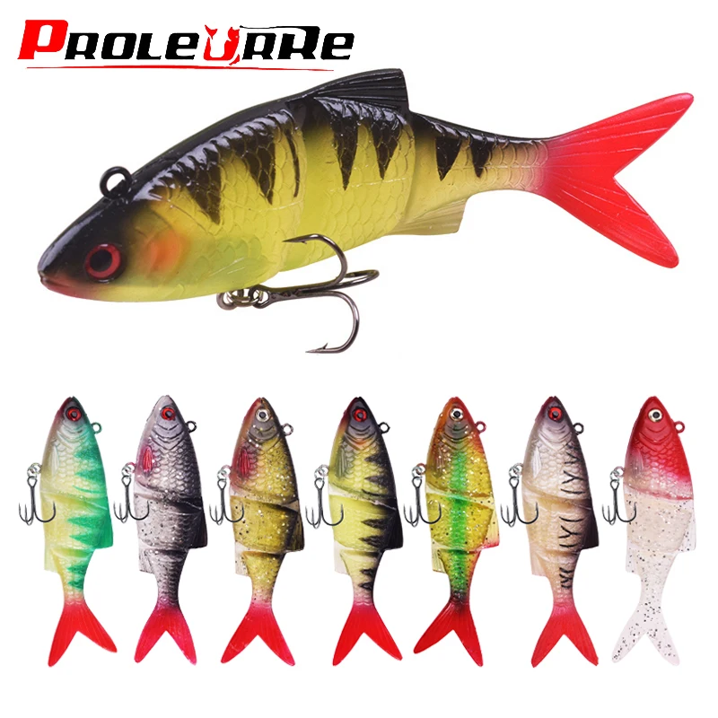 Cebo suave de silicona multiarticulado, 12cm, 31g, Wobblers que se hunden, señuelo de Pesca de 3 segmentos, Swimbait para Lucio, lubina, trucha, aparejos de Pesca, 1 ud.