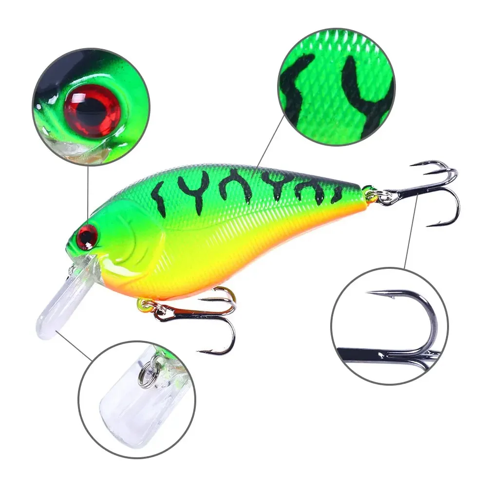 6 uds crankbaits señuelo de Pesca Wobbler Minnow cebo de plástico Artificial duro lubina Pesca Swimbait aparejos de Pesca de carpa - imagen 3