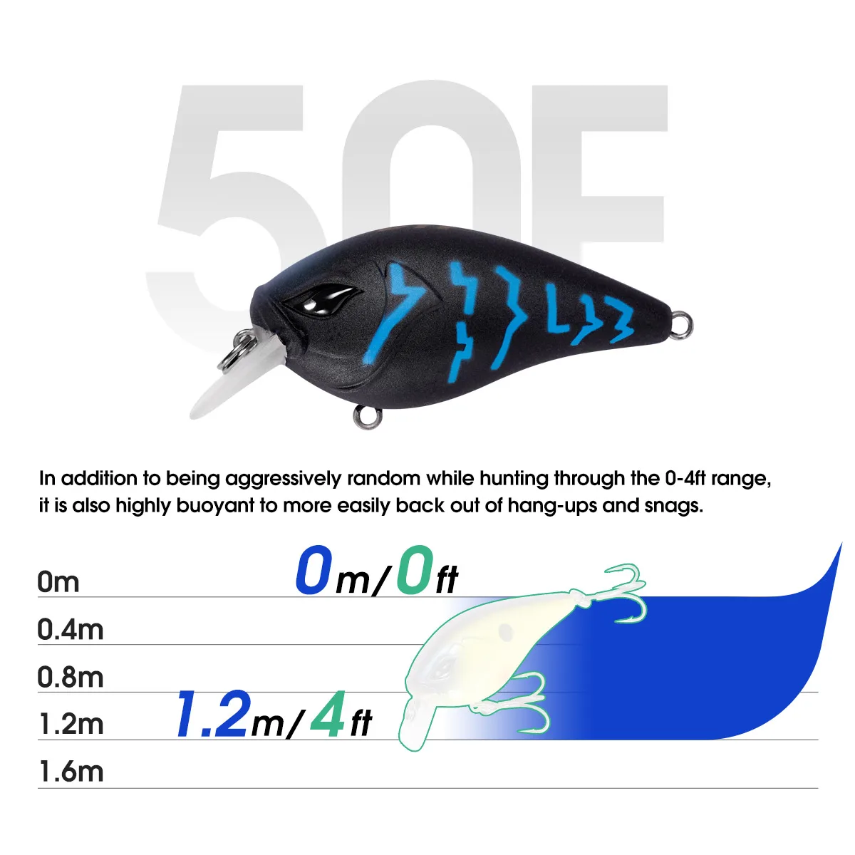 DYY Squarebill Crankbaits 50mm 6g Minnow Fishing Lure Wobblers Artificial Hard Bait for Perch Pike Trout Bass Fishing Lures - imagen 5