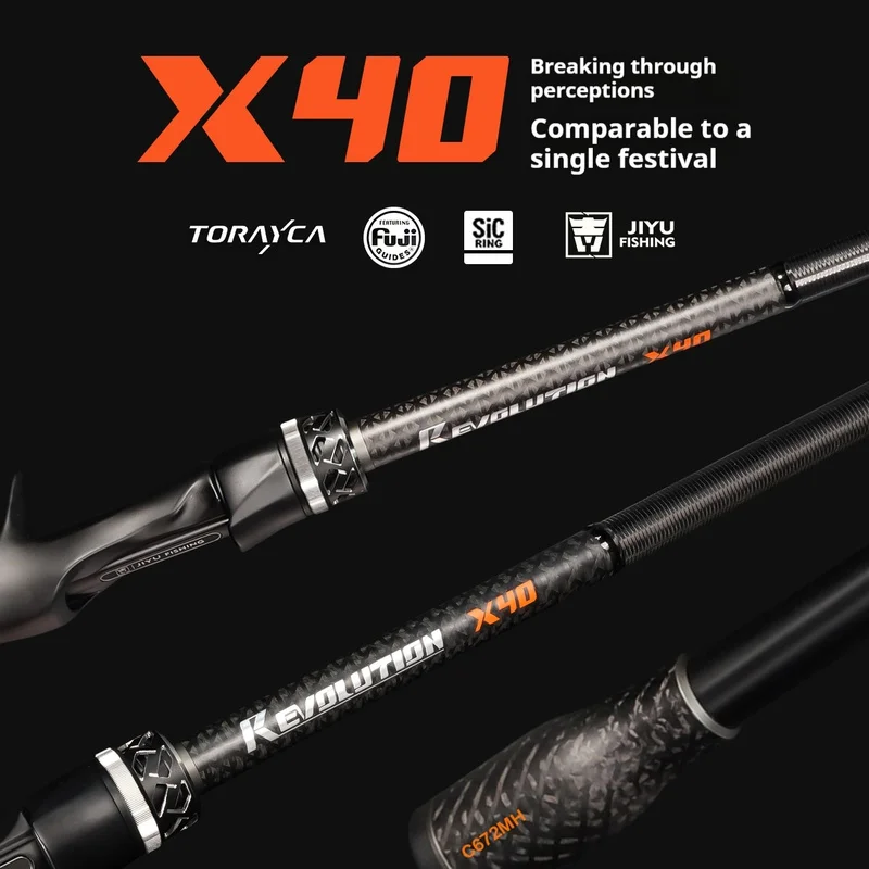 Cañas giratorias Jiyu X40 de 2 metros para pesca deportiva