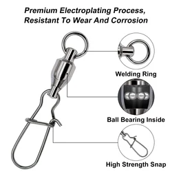 Goture Giratorios de Pesca Doble Rodamiento Acero Inoxidable Fuertes