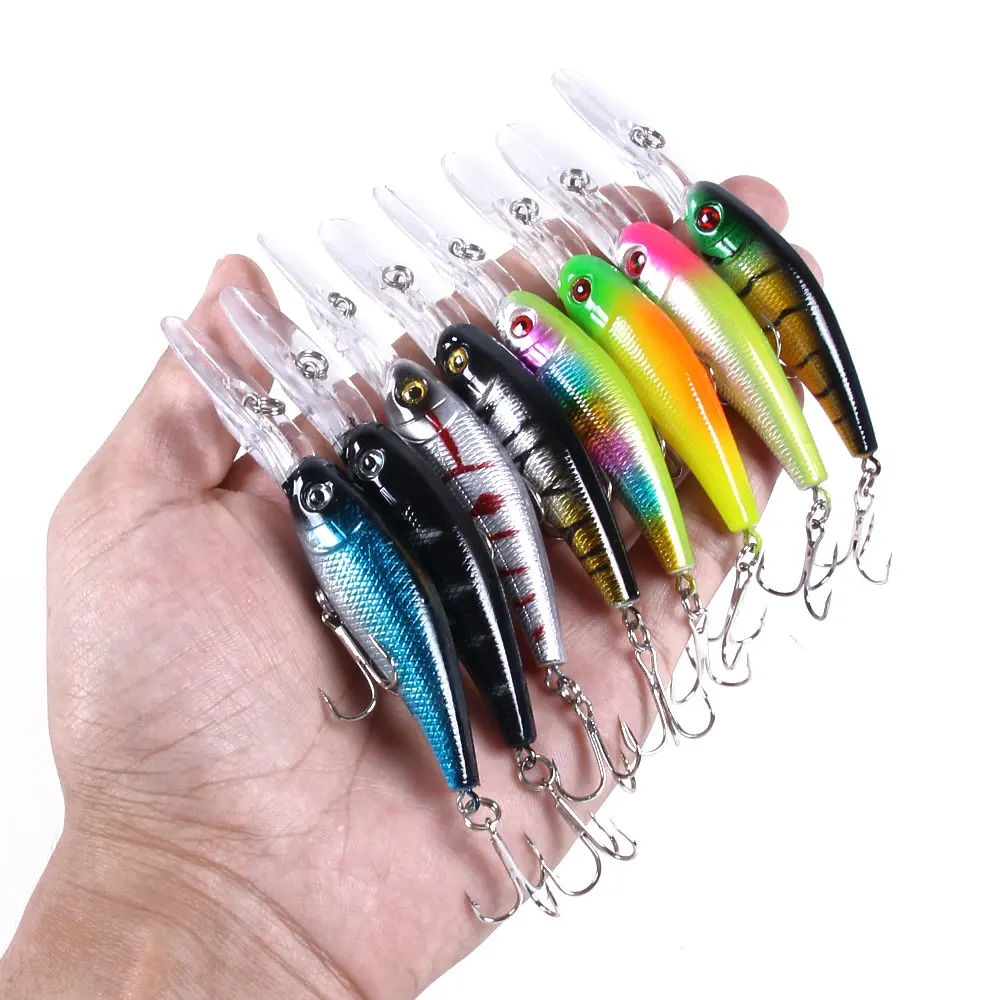 Señuelo de Pesca Minnow de 8 Piezas, 10 cm, 7.8 g, Largo Alcance, Hundimiento Profundo, Cebo Duro para Lubina, Lucio, Trucha, Perca, Agua Dulce y Salada - imagen 2