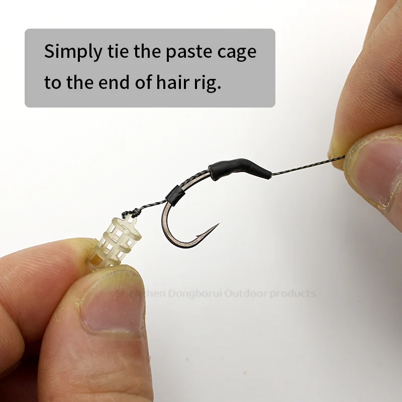 Herramienta de pesca de carpa, jaula de cebo para aparejo de pelo, cebo molido, alimentador de método grueso, equipo de aparejos de pesca - imagen 2