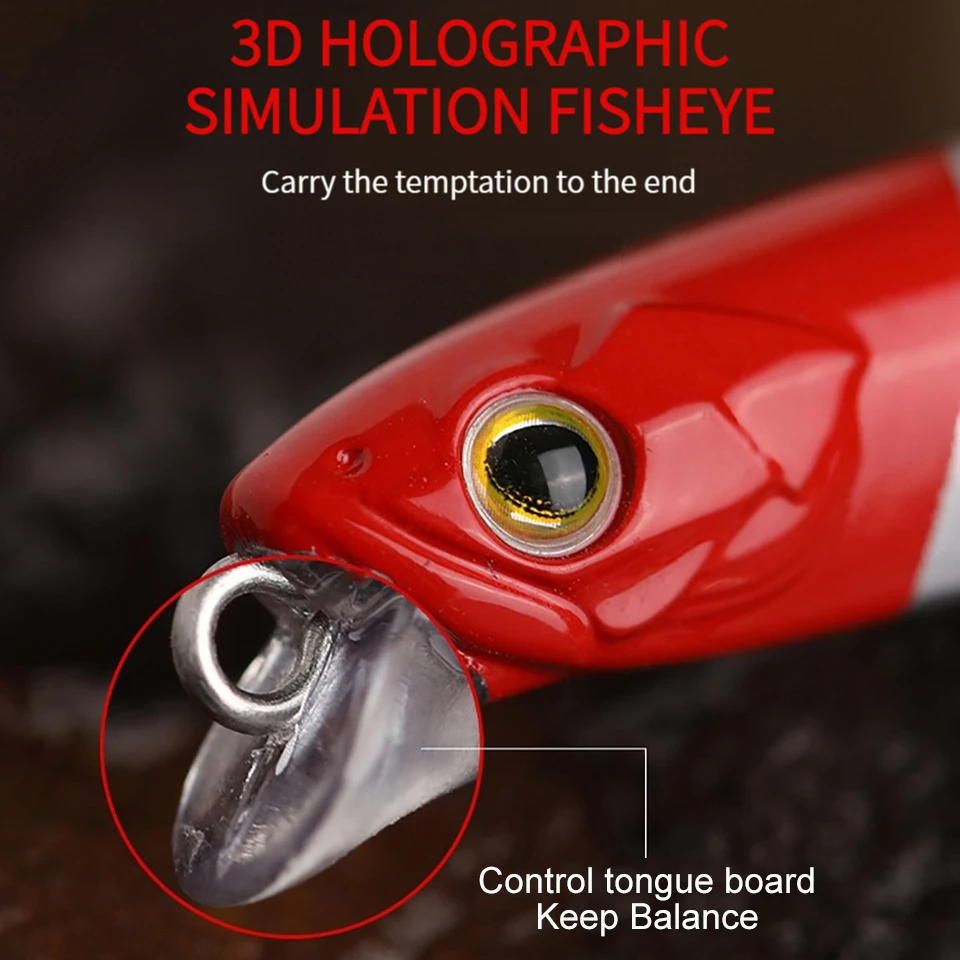 Señuelos de Pesca de pececillos, cebo duro 3D, Wobblers de hundimiento, labio corto, Megabass, Lucio, corriente de pesca, 10g/14g, 70mm/80mm - imagen 3