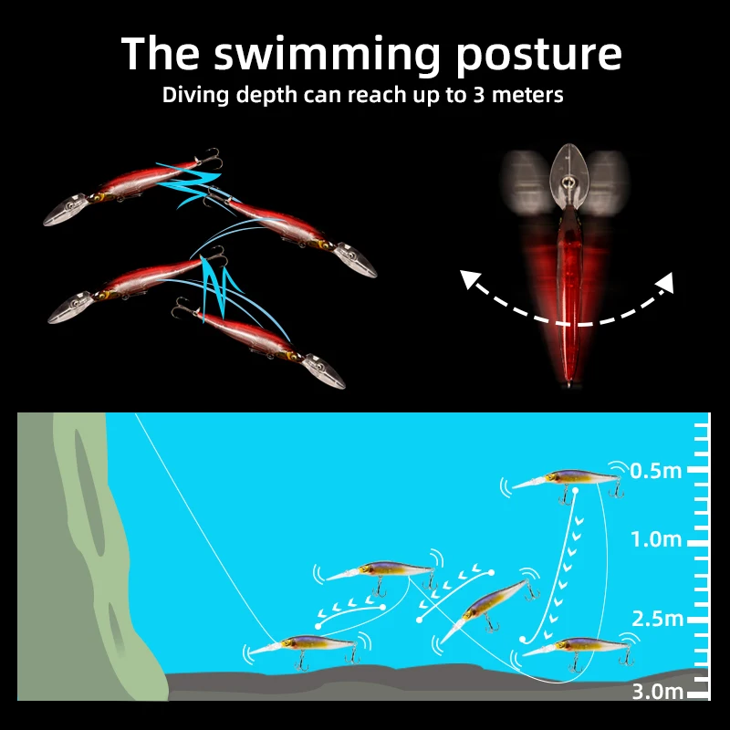 LETOYO-señuelo de pececillo de buceo profundo, placa de lengua larga, señuelo de pesca de pececillo con bola de acero, cebos duros artificiales para lubina, 8,5g/105mm - imagen 5