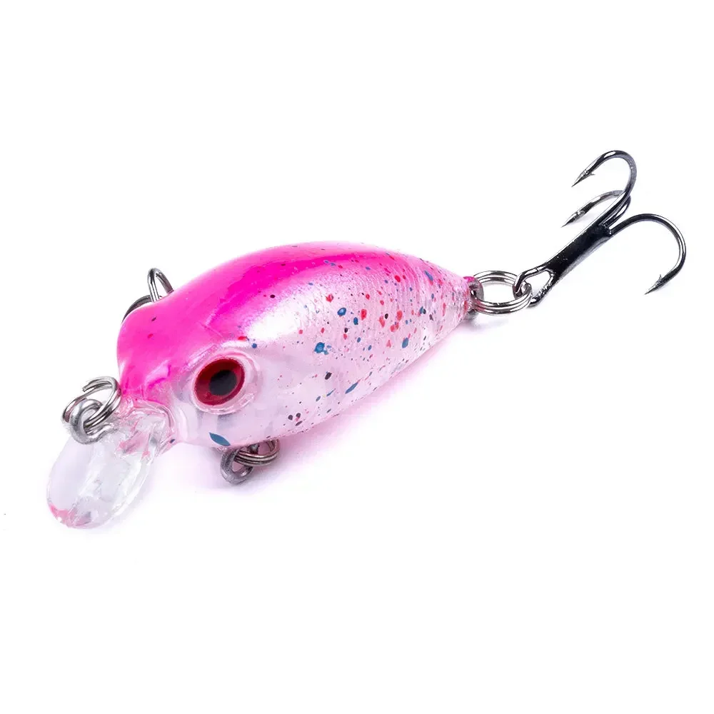 Señuelos de pesca de 40MM y 2,5G, cebo de buceo profundo poco profundo, Crankbait, cebos duros oscilantes para lubina, trucha, agua dulce y salada - imagen 3