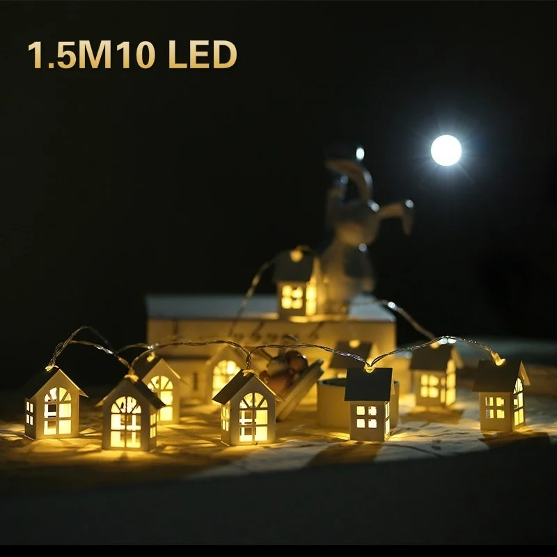 Cadena de luz de hadas para árbol de Navidad, decoración navideña para boda, Año Nuevo, estilo de casa, 10 LED - imagen 3