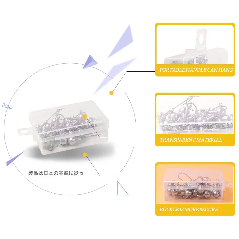 Juego de cabezales de anzuelo Magic Works, anzuelos de pesca afilados, 1g, 1,5g, 2g, 2,5g, 3,5g, 5g, 7g, 10g, 12g, 14g, 20g, Micro plantillas, accesorios para carpa, caja de cebo - imagen 5