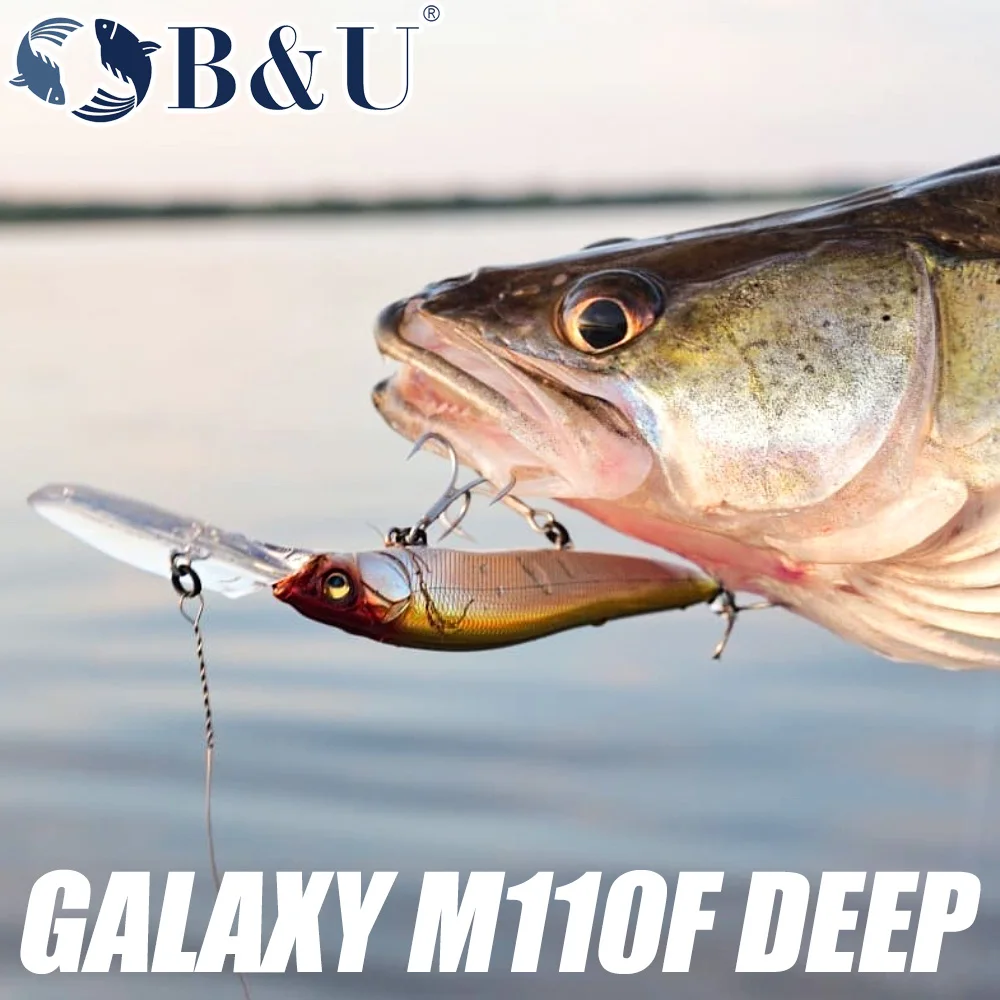 B & U-señuelo Wobbler de pececillo flotante lento para buceo profundo, 110mm, cebo duro Artificial, Crankbait, Lucio, Walleye, perca, equipo de pesca - imagen 3
