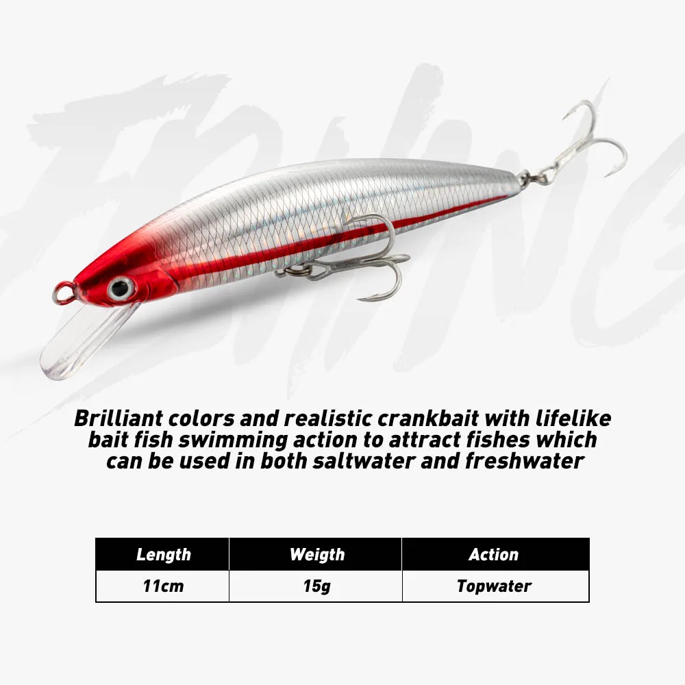 Minnow Wobbler Jerkbait 13-15cm 40g 60g con anzuelos triples - imagen 2