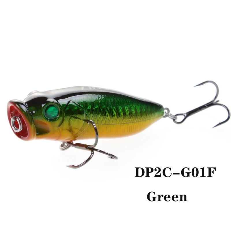 LUTAC Popper-anzuelo de pesca de alta calidad, señuelo duro de ojo de pez 3D, 65mm, 10g, 6 colores - imagen 2