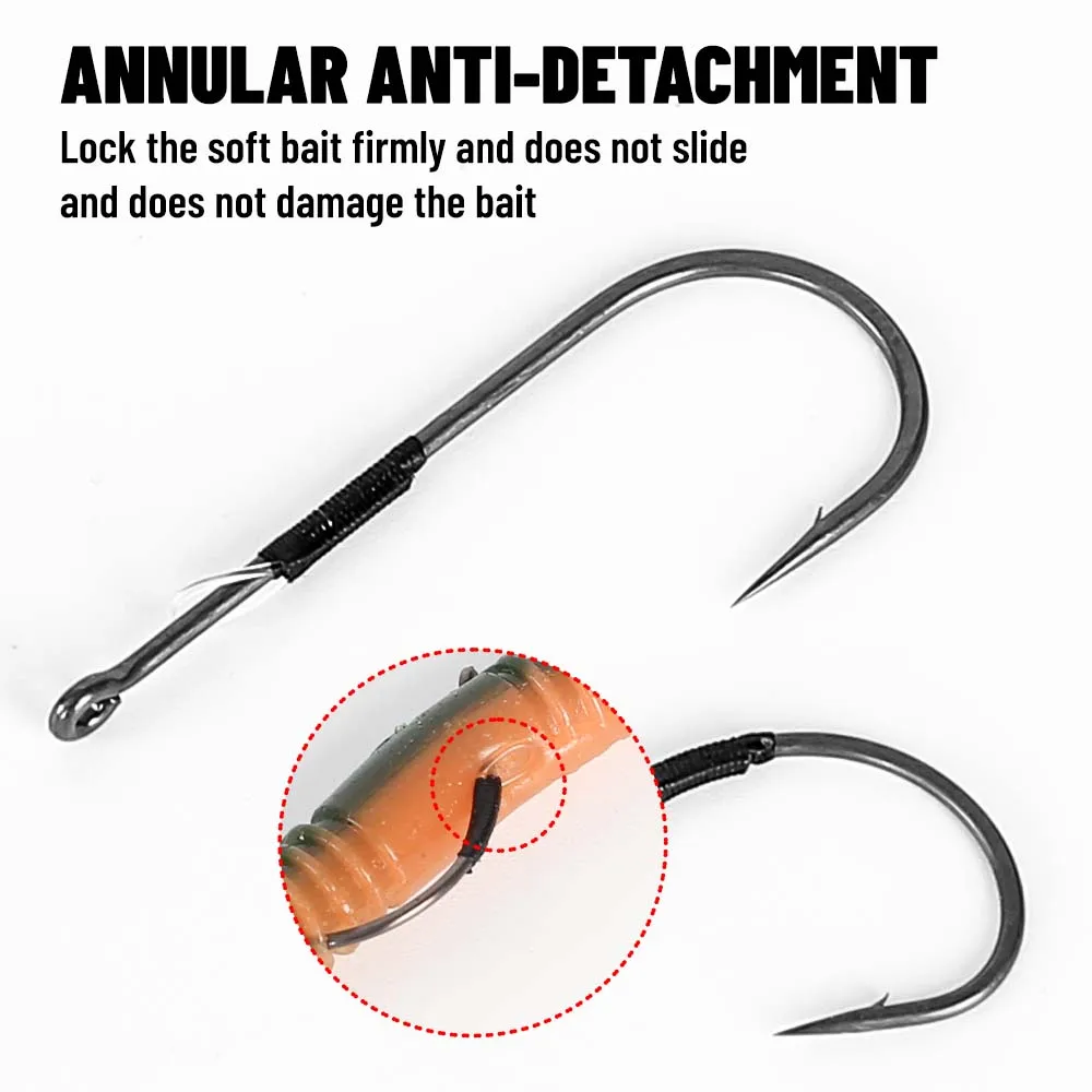 ZUKIBO 10Pcs Keiryu Anzuelo Salvaje Anzuelo de alto carbono sin anillo de gancho La luz ultravioleta silenciosa penetra el salmón de agua de mar agitado Pesca aérea Pesca en barco no oxidada Gancho Accesorios de pesca - imagen 3