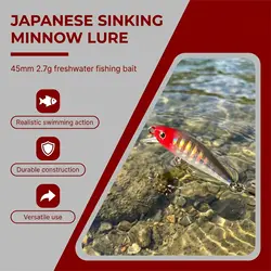 Señuelo Minnow japonés realista para depredadores de agua dulce