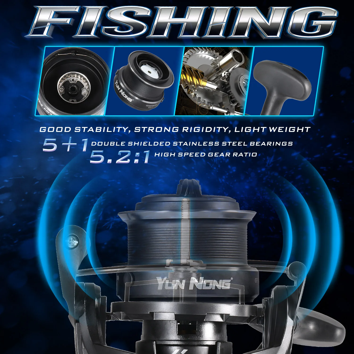 Sougayilang FED553-5500 carrete para carpas agua dulce CNC - imagen 3