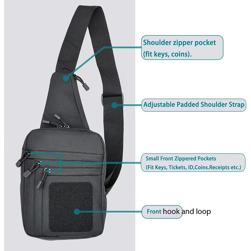 Bolsa táctica para pistola con funda oculta y bandolera - imagen 2