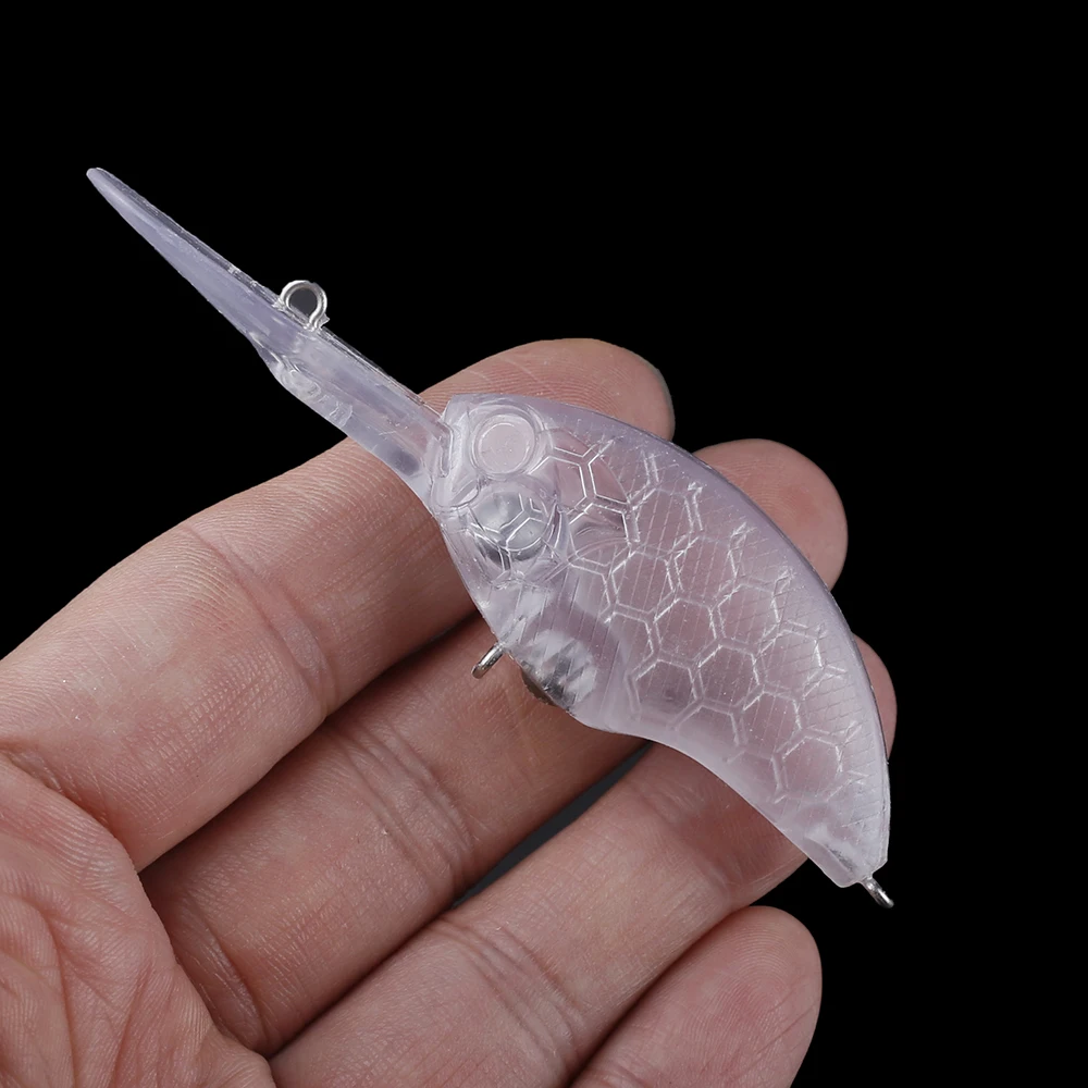 Chan'sHuang-señuelo de pesca Artificial, cebo en blanco sin pintar de 90mm, sonajeros flotantes para buceo en aguas profundas, Crankbait, hecho a mano - imagen 4