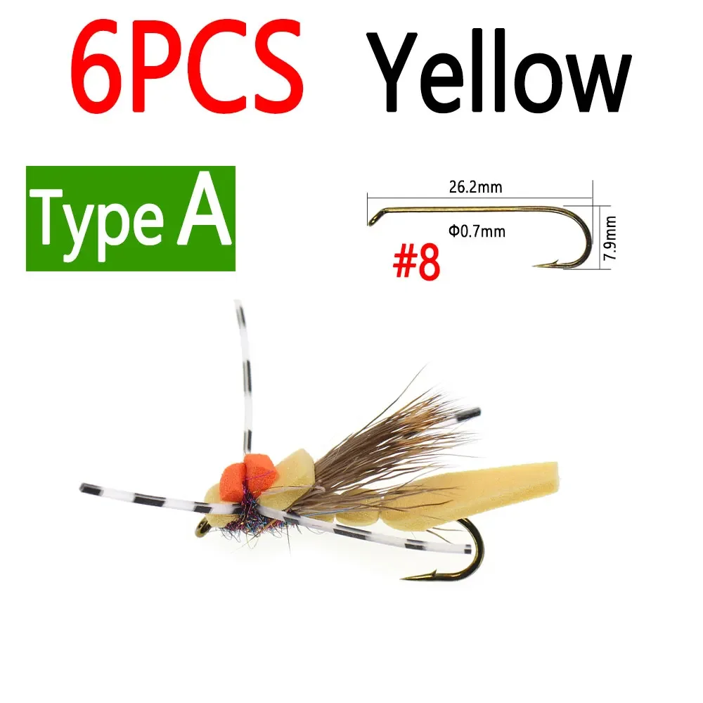 6pcs Yellow Type A