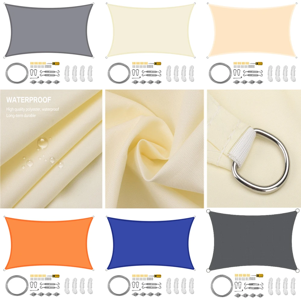 Toldo rectangular para sombrilla de vela, refugio de tela, pantalla de tela, bloque UV 98%, resistente, uso comercial, tienda de campaña para Patio al aire libre - imagen 4