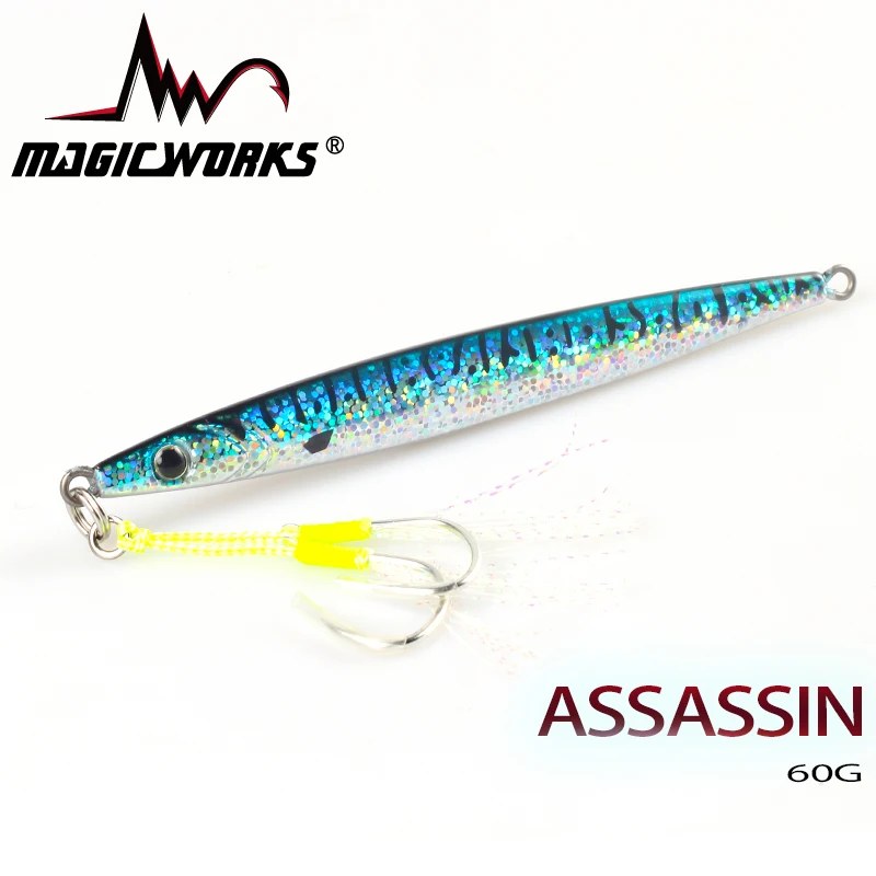 Jigs de Pesca de mar de trabajo mágico, 60g, cebos de peces falsos, plantilla de Pesca, plantilla de Metal, plantilla de fundición de cebo Artificial, señuelos de Lucio, Pesca, lubina negra - imagen 5